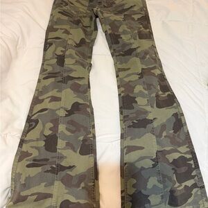 Garage Olive Green and Brown Camo Pants